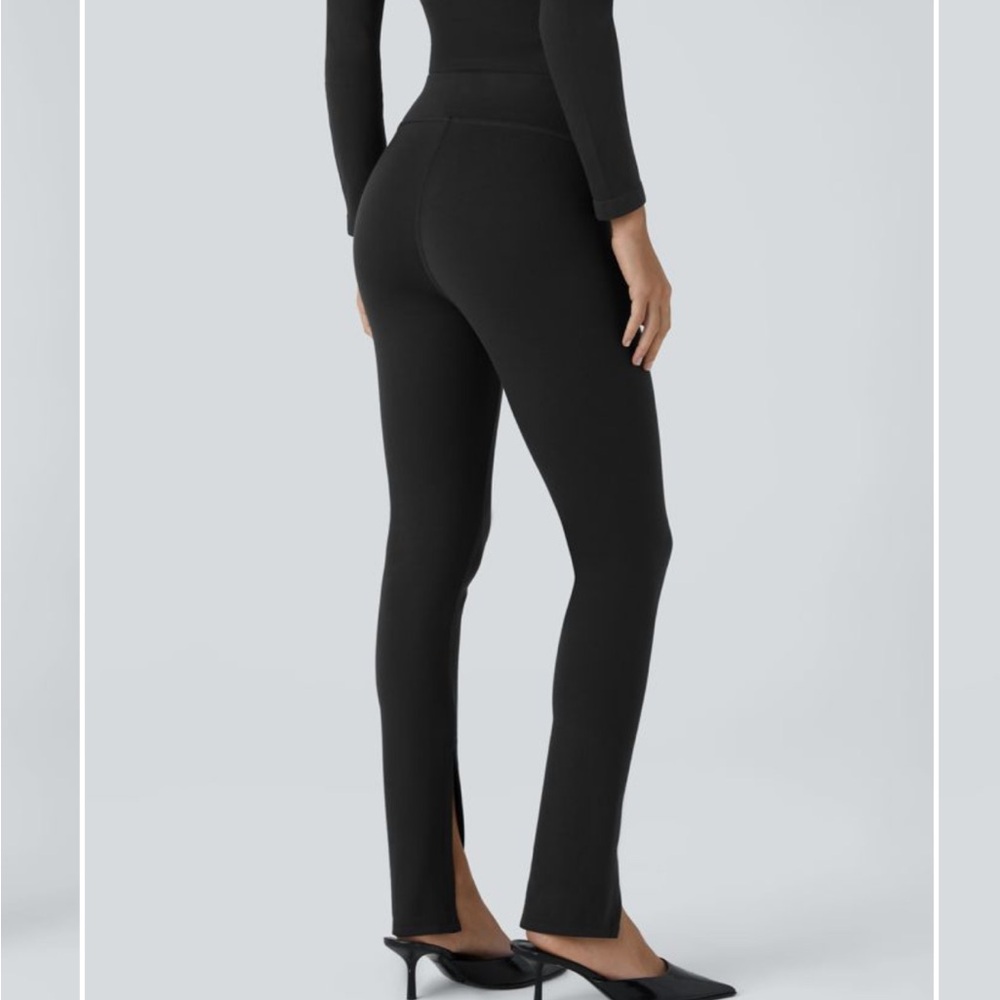 Halara Flex High Waisted Front Split Hem Work Pan… - image 3